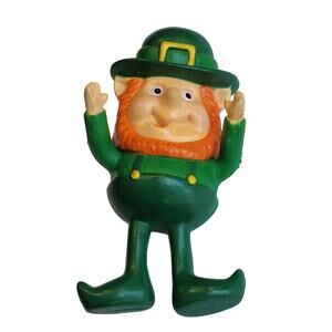 Leprechaun Pin Brooch St. Patrick's Day 2.31"x1.25" Green Vintage 1981 CCL